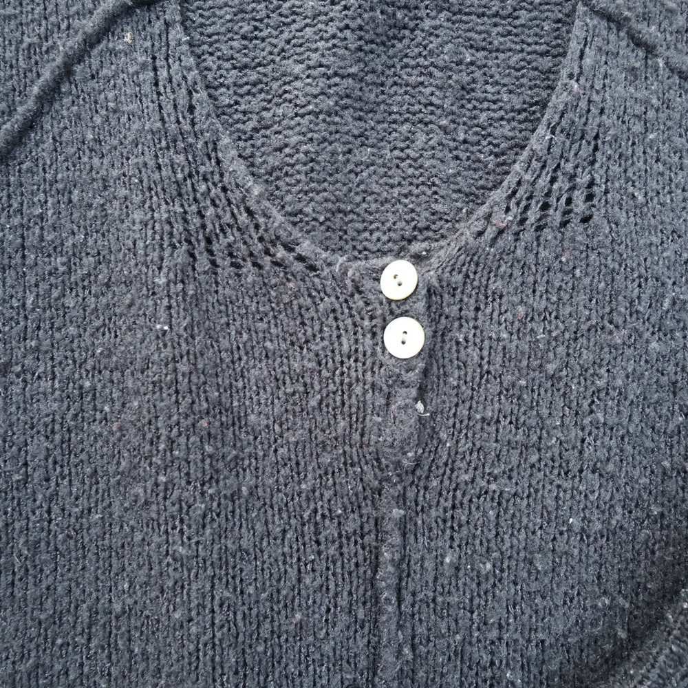 Free People Gray Fisherman Sweater Wool Blend Boho Cozy Sz SP - Picture 6 of 15